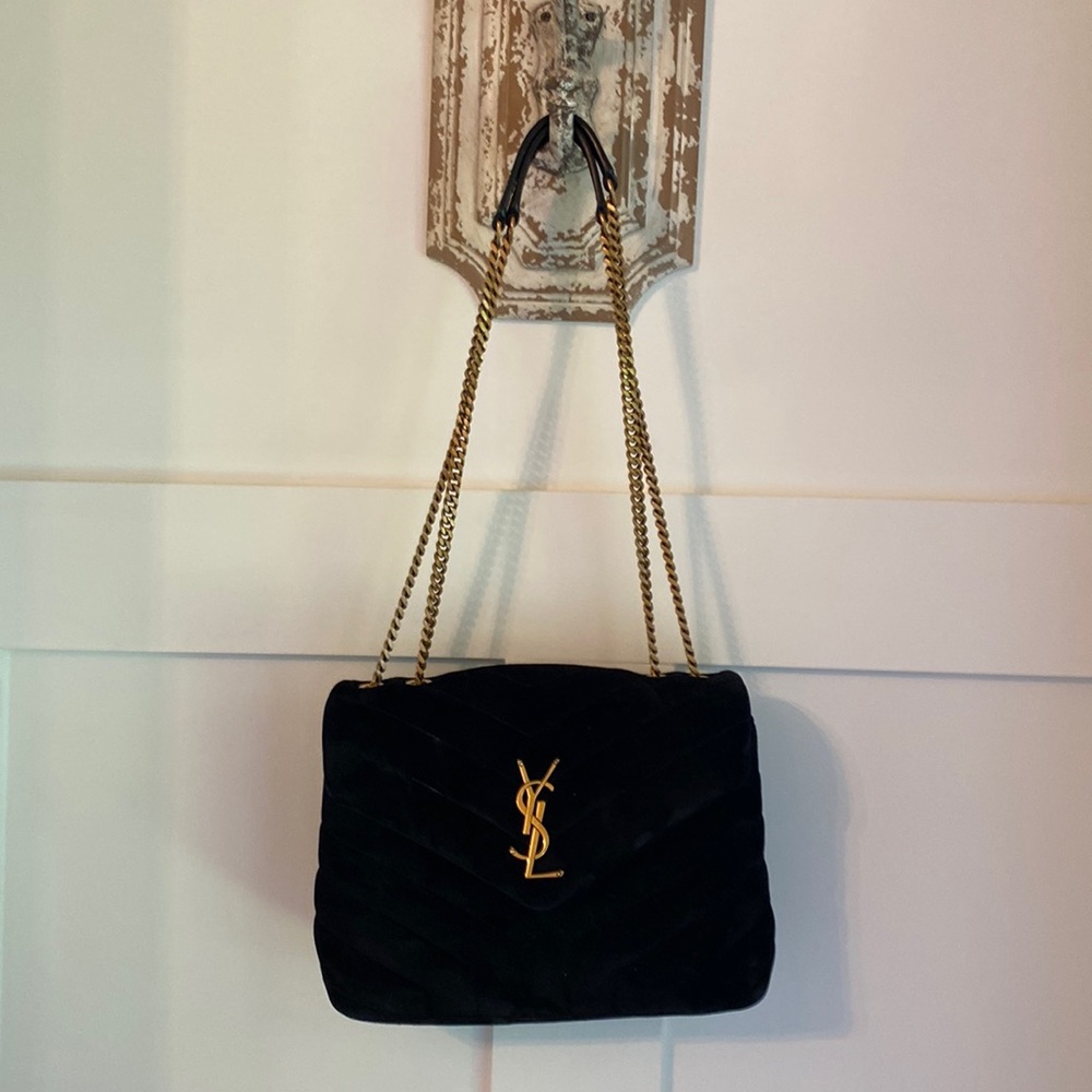 YSL Loulou bag in black suede
